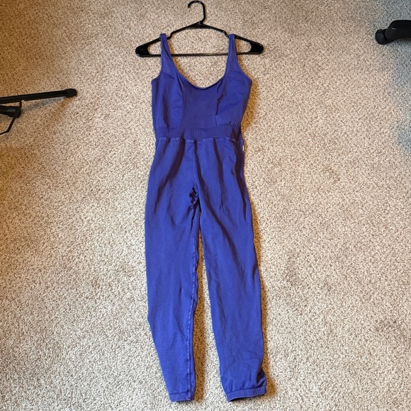 EUC Good Karma Onesie FP Movement by Free People Indigo Blue Bodysuit Size M/L - Picture 2 of 4